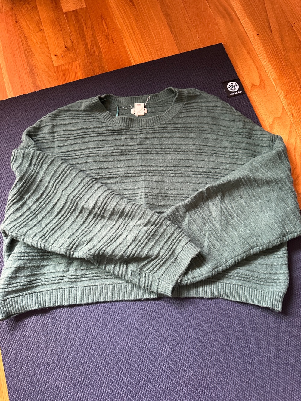 Women's Sage Green Ribbed Knit Sweater